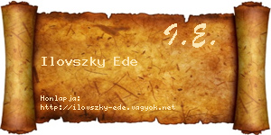 Ilovszky Ede névjegykártya