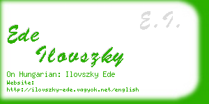 ede ilovszky business card